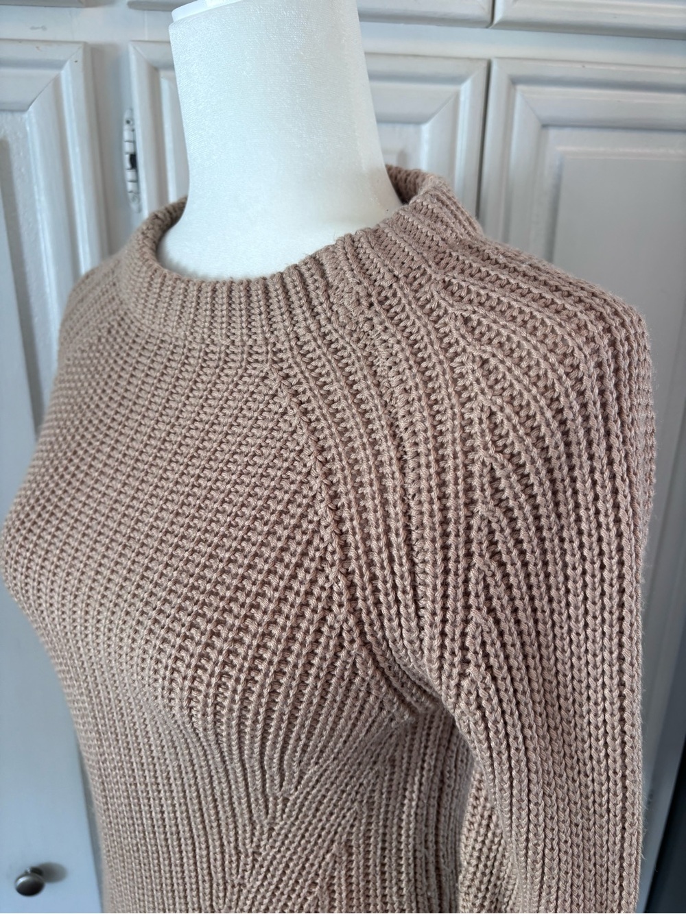 Zara Ribbed Crewneck Sweater in Taupe M - Picture 3 of 11